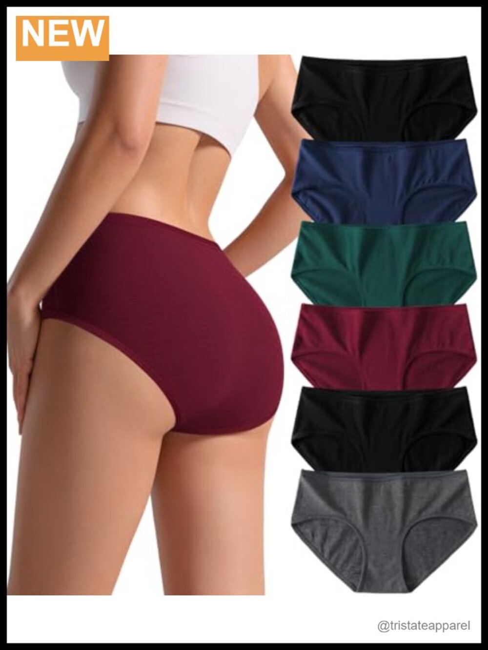 Cotton Hipster Underwear Mid Rise Seamless Full Coverage 6 Pack